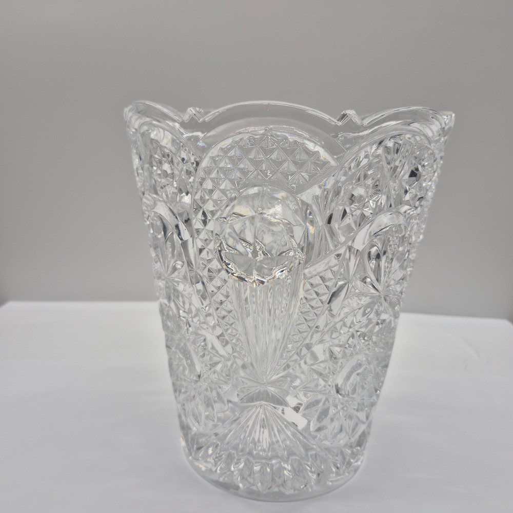Bohemia Crystal Vase Clear Lead Cut Glass - Picture 7 of 15